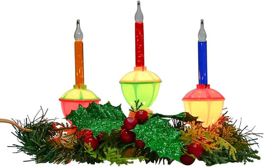 Goothy 3 Lights Bubble Candle Lamp, Plug in Electric Window Candle Lamps with 4 Multicolor Bubble Light(1 Spare), C7/E12 Base, Vintage Bubble Light Candle Great for Christmas Mantel Window Table decor