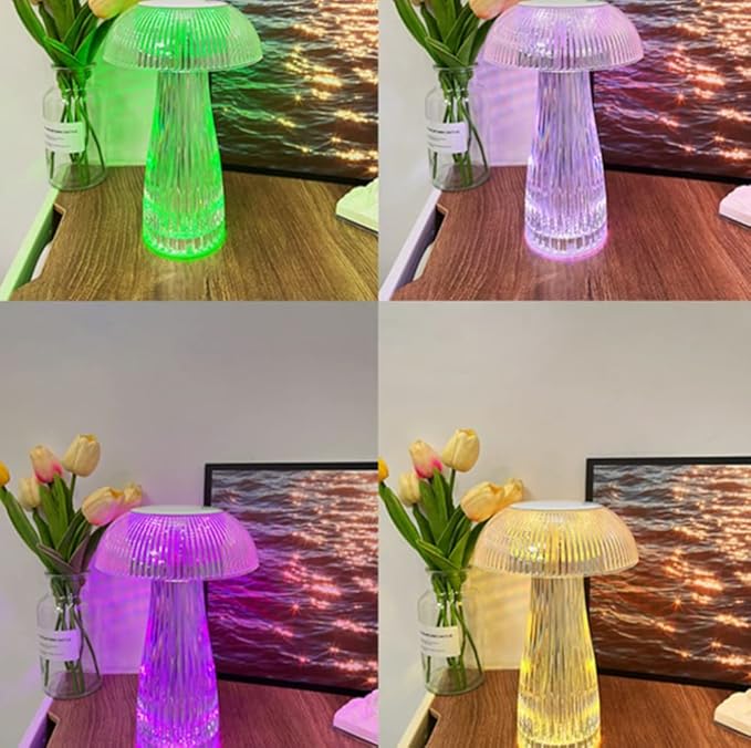 Crystal Lamp, Crystal Table Lamp Rose Crystal Lamp USB Diamond Table Lamp 16 Color Changing Touch Crystal Lamp (J)