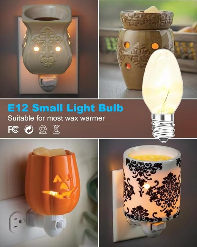 20 Watt Himalayan Salt Lamp Bulbs, Rock Salt Night Light Bulbs with E12 Base for Salt Lamps, Scentsy Warmer Wax Diffuser, Dimmable, Warm White, High Temperature Resistance, 15 Packs