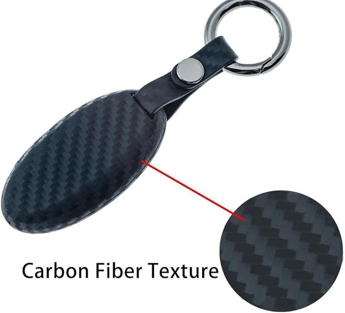 x xotic tech Carbon Fiber Pattern Soft Silicone Key Fob Shell Skin Cover w/ Keychain, Compatible with Nissan Titan Pathfinder Altima GT-R 370Z Infiniti Q50 Q60 QX50 G37 Smart Keyless Entry Key