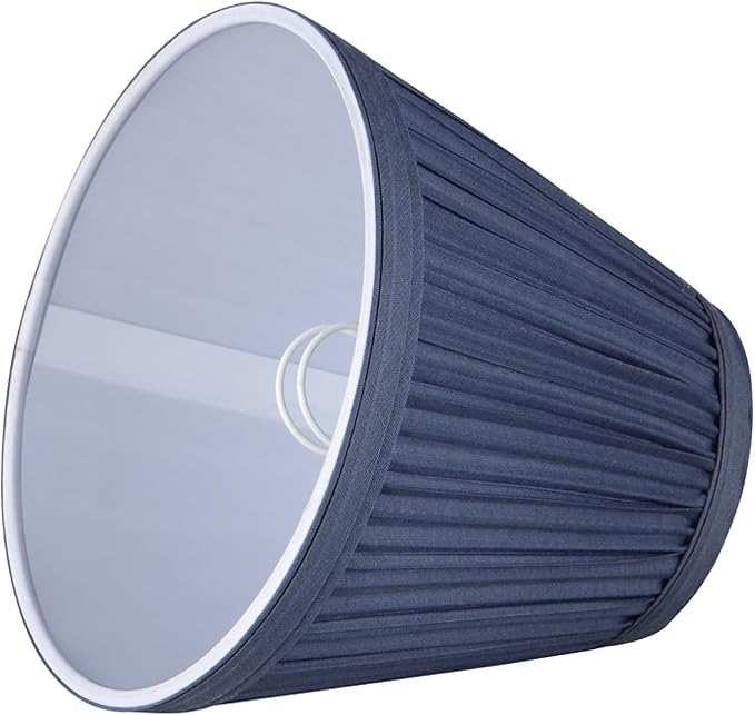 Aspen Creative 33125-5 Small Pleated Empire Shape Chandelier Clip-On Lamp Shade, Navy Blue, 3" Top x 6" Bottom x 5" Slant, 5 Pack