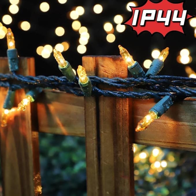 LAMPHOME Super-Bright Extendable Yellow Christmas Lights Decoration 150Lights 31.9ft UL Certified Mini Bulb String Light Set for Outdoor Christmas Tree Garden Holiday Party Patio Wedding Garland Decor