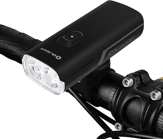OLIGHT RN 2000 LED Rechargeable Bike Light, 2000 Lumens and 557ft Max Throw Waterproof Bicycle Headlight with Spot&Flood Beams, Remote Control, Type-C and Smart Sensor, for Mountain and Urban Riding