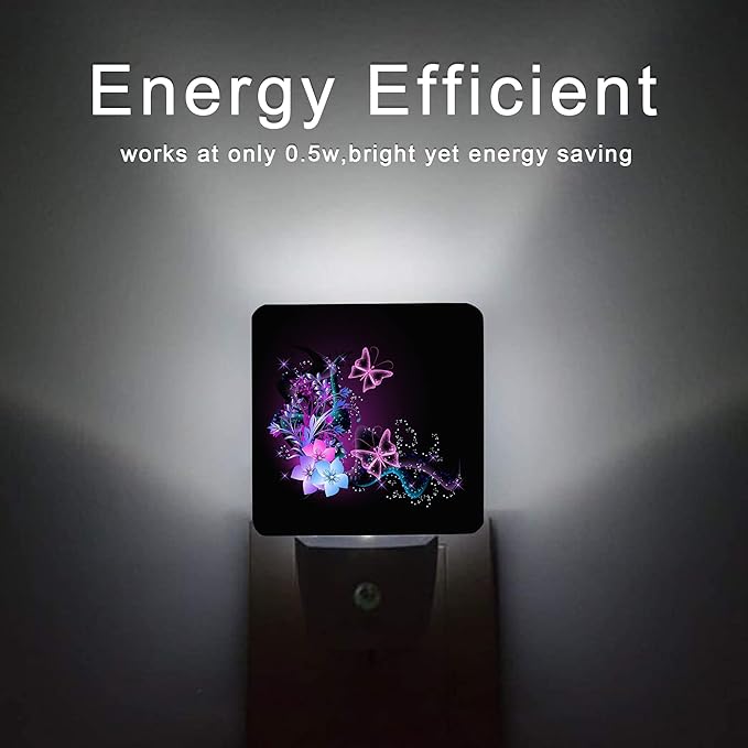 Butterfly Night Light,Fantasy Butterflies Fairy Plug in Night Lights 0.5W Sleep Friendly for Boys Girls Led Night Light Dusk to Dawn Sensor Nightlight for Stairway/Hallway/Bedroom