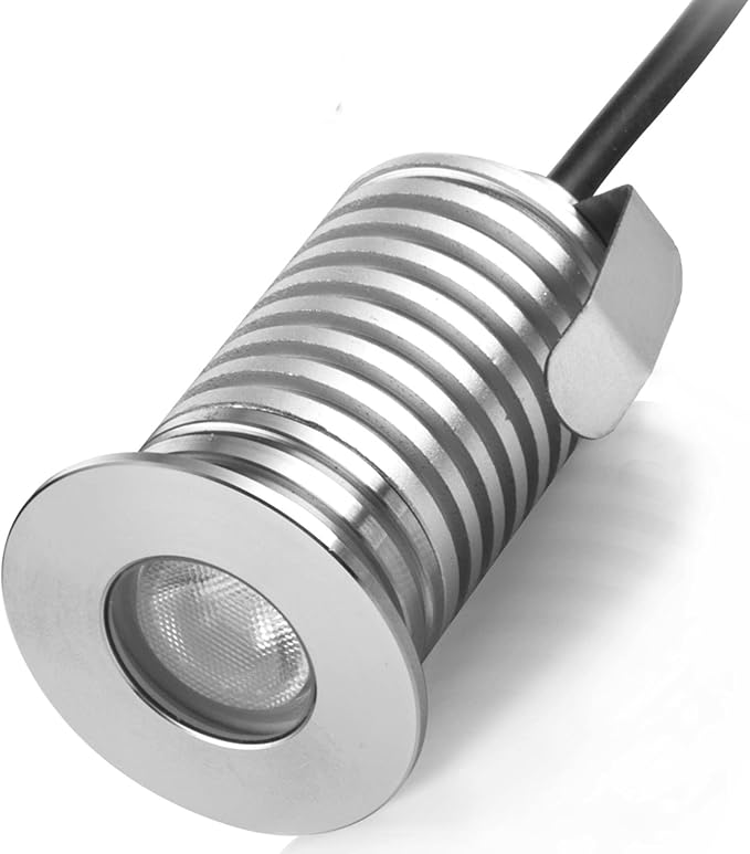 LED In-Ground Well Light,3W,12V-24V DC, IP67 Waterproof Aluminum Buried Underground Lamps,Outdoor Landscape Lighting,Warm White 3000K (watts, 3)