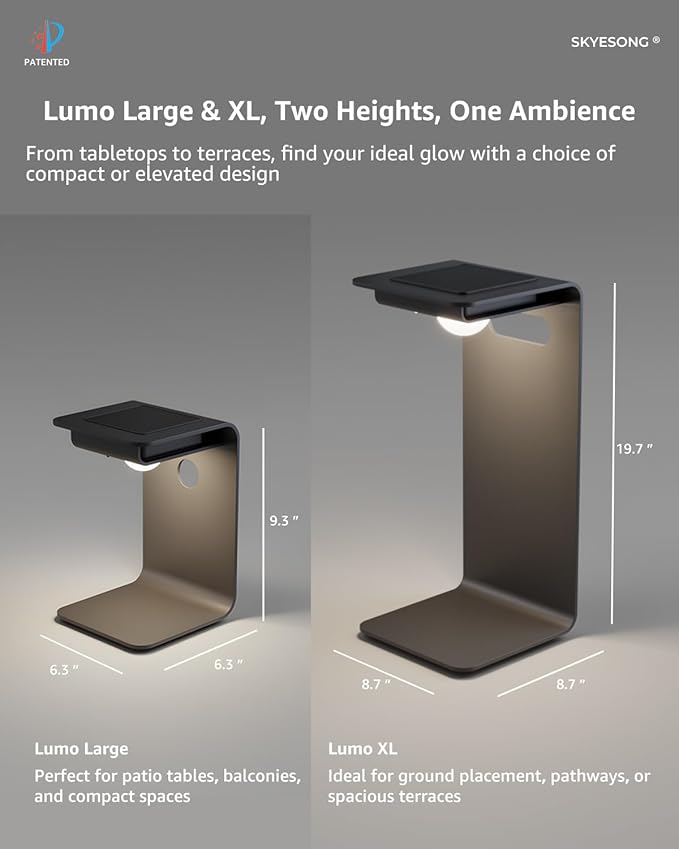 Outdoor Floor Lamp,Solar Lights Outdoor,Solar Lanterns Outdoor Waterproof IP65,2200mAh Li-ion Battery Smart Lamp,Outdoor Lantern for Backyard Decor,Table Lamp for Patio Decor,Black Lamp,Large
