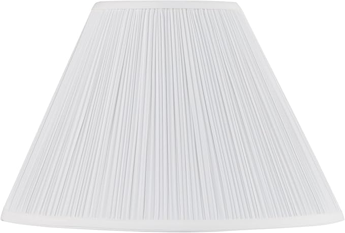 Aspen Creative 33134, Mushroom Pleated Traditional Spider Lamp Shade, White, 7" Top x 17" Bottom x 11-1/2" Slant