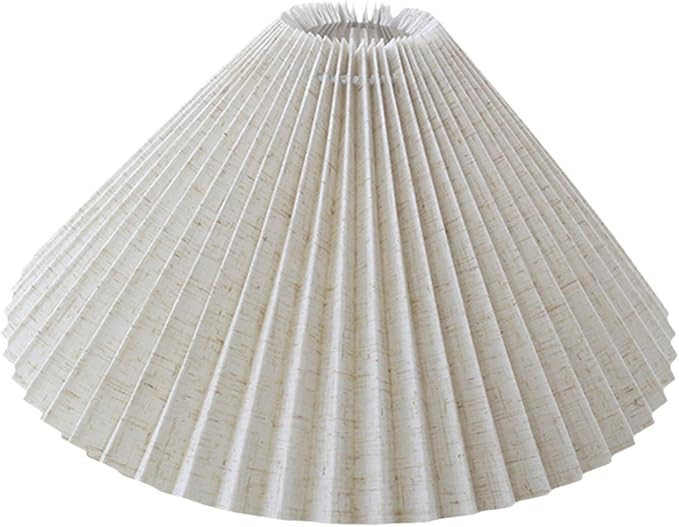 Pleated Table Lamp Shade E27 Base Fashion Light Cover Home Decor Chandelier Shade Replacement for Restaurant, Linen