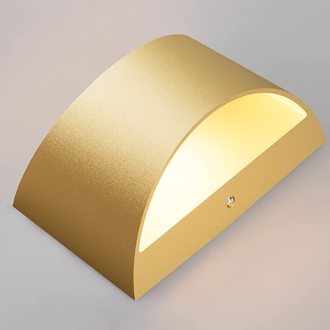 Aipsun Gold Wall Sconce Indoor Wall Lights Hardwired Set of 2 Up and Down Wall Mount Light for Living Room Bedroom Hallway Corridor Conservatory Warm White 3000K(with G9 Bulbs)