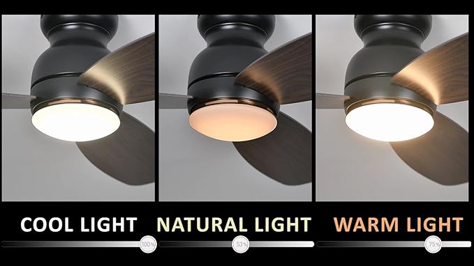 Carro Ceiling Fan with Lights, Indoor & Outdoor Ceiling Fan, 5482" Low Profile DC Smart Ceiling Fan Compatible with Alexa, Siri, Google Home & Smart APP, Dark Walnut