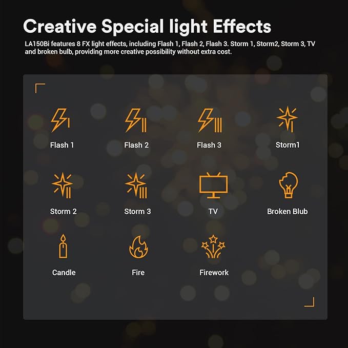 Godox LA150Bi Bicolor LED Video Light, 190W 66000LUX@1M Studio, 2800K-6500K Bowens Mount LED Light, CRI 96+ 11 FX Effect 0-100% Dimming APP Control Photography Portable Light