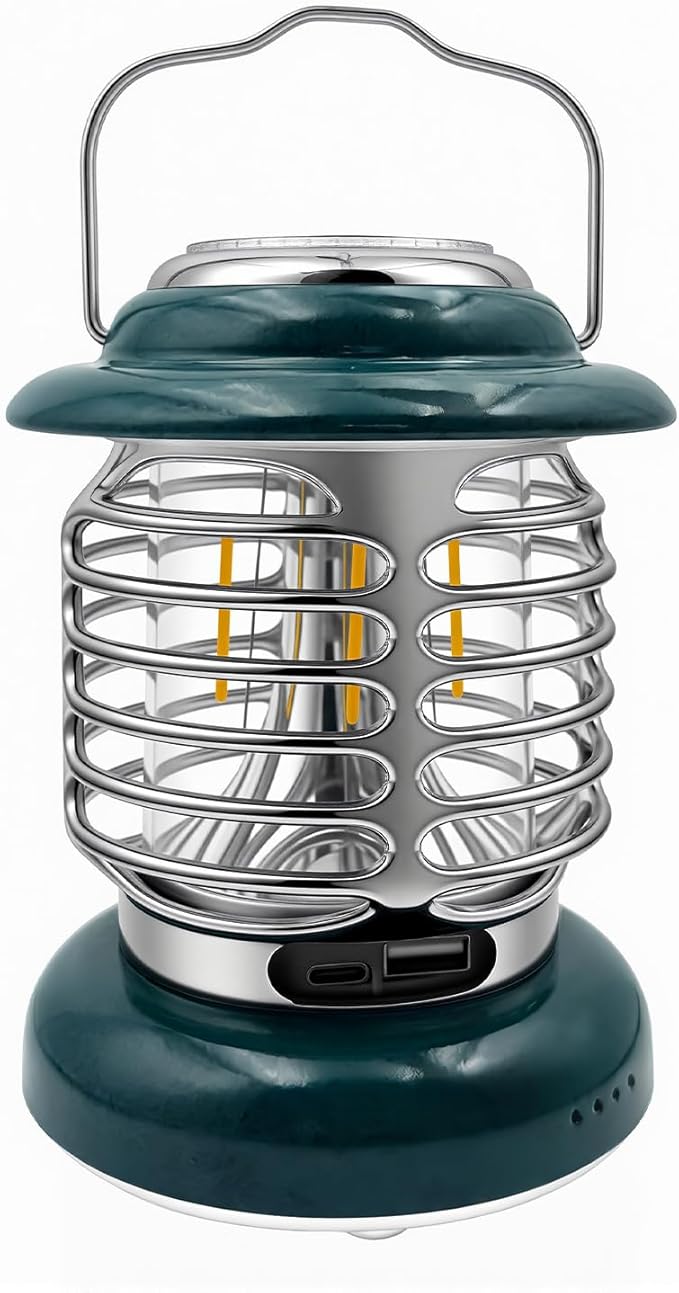 LED Camping Lanterns, Vintage Rechargeable Lights with Type C & Stepless Dimming, Portable Retro Metal Lantern for Emergency, Power Outages, Hurricane, Hiking, Indoor Outdoor LED