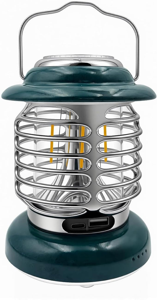 LED Camping Lanterns, Vintage Rechargeable Lights with Type C & Stepless Dimming, Portable Retro Metal Lantern for Emergency, Power Outages, Hurricane, Hiking, Indoor Outdoor LED