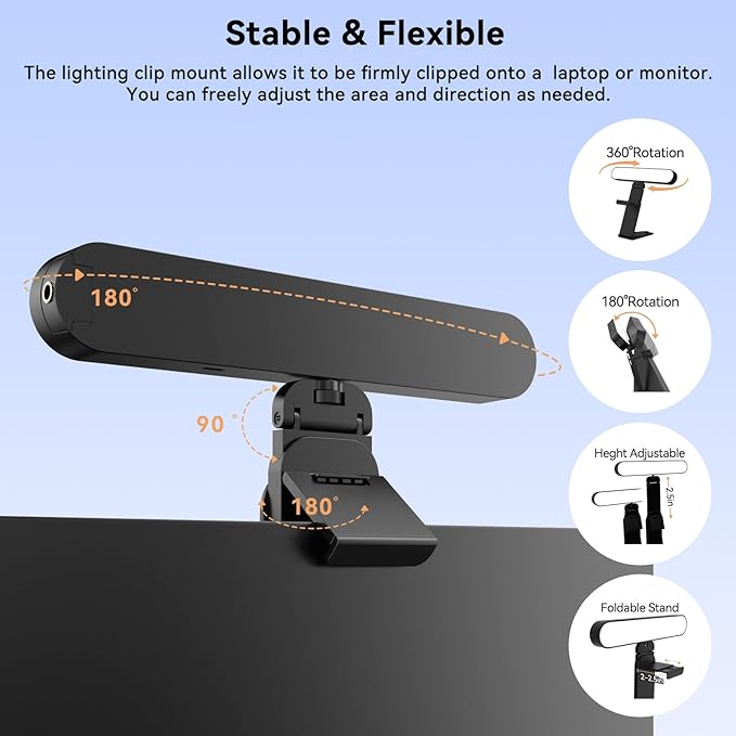 Takerers Video Conference Lighting, Webcam Light with Remote & Touch Control, 3 Color Temperature, 10 Level Brightness, Zoom Light for Computer, Video Calls, Live Streaming, Podcast, Studio (2-Pack)