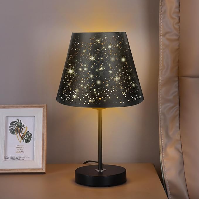 Small Lamp Shade, ALUCSET Barrel Metal Etching Process Lampshade for Table Lamp and Floor Light, 6x10x7.5 inch, Spider