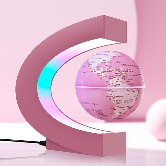 Magnetic Levitating Floating Globe Lamp with 7 Colors, Cool Tech Gadgets Gifts for Ladies/Mother/Wife/Girlfriend, Birthday Gifts Desk Decor for Office Home Bookshelf Display