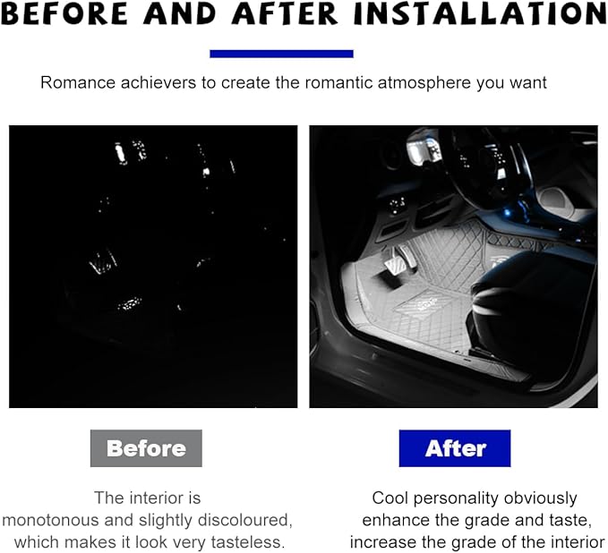Car LED Strip Light, 24 LED RGB Auto Under Dash Interior Atmosphere Lights, USB Vehicle Decorative Lamp Ambient Night Light Strip, Lighting Kit Car Accessories (White)