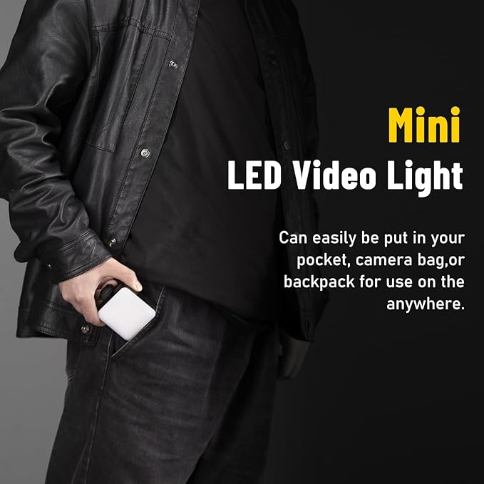 NiceFoto Portable LED Video Light, Magnetic 360° Full Color RGB Camera Lights with 3 Cold Shoe Mounts, 2500K-9000K, CRI 96+, 18 Scene Modes, for Vlog Filming, TikTok, Live, Photography ﻿