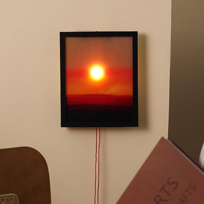 Sunset Projection Lamp, Adjustable Wall Projection Light Dual-Pull Rope Controlled Lamp Fashion Lights Sunrises Lamps for Home Living Room Bedroom Wall Decor