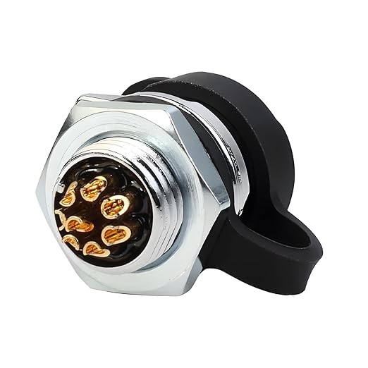 CNLINKO LP-12 8 Pin Connector IP68 Waterproof Circular Electrical Plug for Outdoor Equipment Solar Industrial Machinery DC 12V Threaded Single Port Metal-Reinforced Kit (8-Pin)
