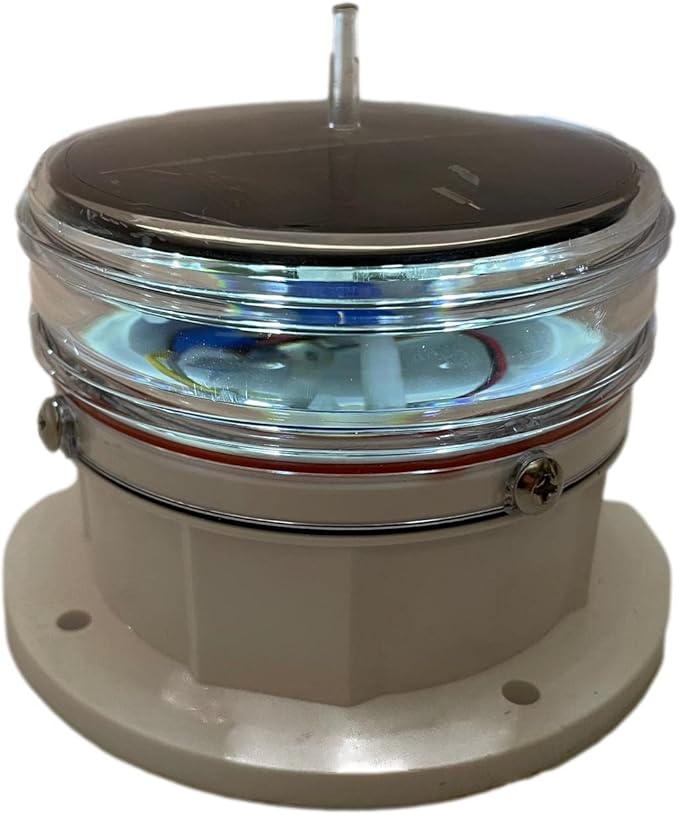 Britta Products Solar Dock Warning Light 360 Degree - Super Bright Waterproof LED Light for Marine Applications - Constant On or Flashing (WHITE)