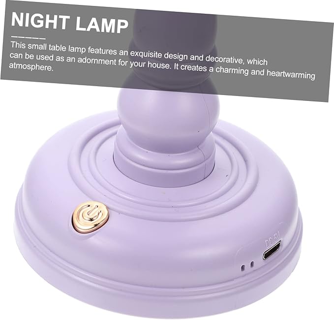 NUOBESTY Vintage USB Rechargeable Table Lamp with Level Dimming Retro Nightstand Light for Bedroom Compact Decorative Household Lantern Creative Ambient Lighting for Home Office