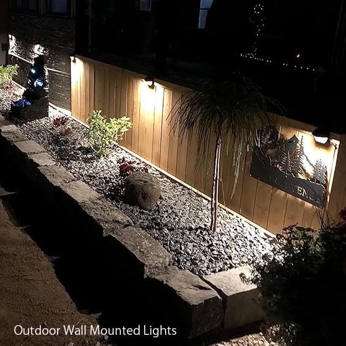 Outdoor Deck Lights LED Landscape Lighting Low Voltage 12V AC/DC Cast Aluminum Patio Post Step Lights Fence Retaining Wall Mounting Light Warm White Textured Black Finish Pack of 4