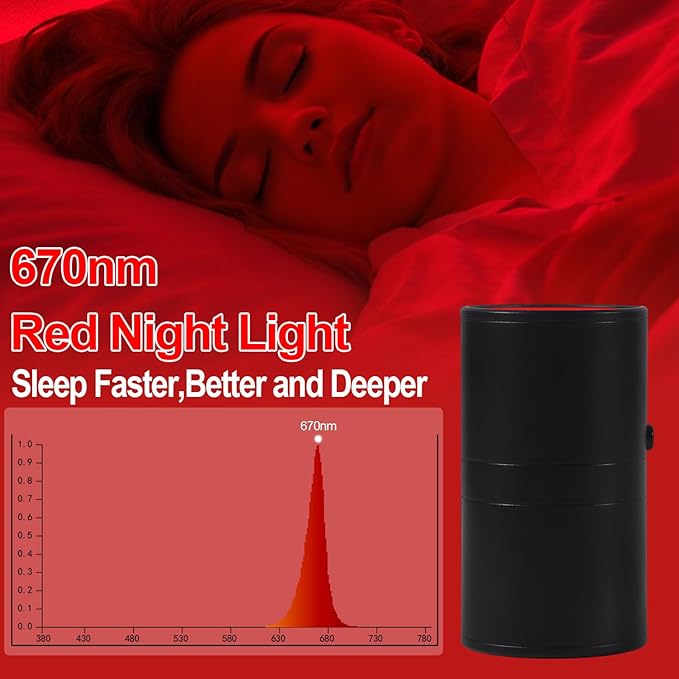 670nm Red Light Night Light for Sleep - Zero Blue Light, Adjustable Brightness & Energy Efficient Night Light Plug into Wall with Dusk-to-Dawn Sensor for Nursery, Bedroom, Bathroom[8 Pack]