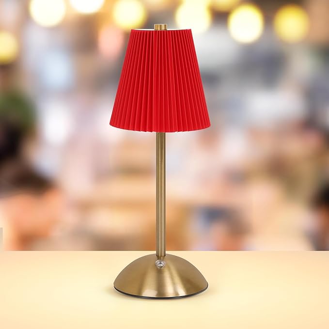 Cordless LED Red Table Lamp , Portables Lamps, Rechargeable Battery Valentine's Table Lamps, Pinkred Table Lamps for Dining Room, Bedroom, Bedside, Night Light, Balcony , Outdoor,Coffee,Bar (Red)