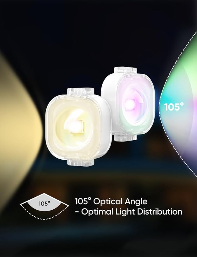 Permanent Outdoor Lights 100ft with 111 Lighting Scenes, 105° Optimal Light Angle, for Halloween Christmas, Compatible with Alexa, Google Assistant, IP67 Waterproof, Smart RGB Outdoor Lights 72 LEDs