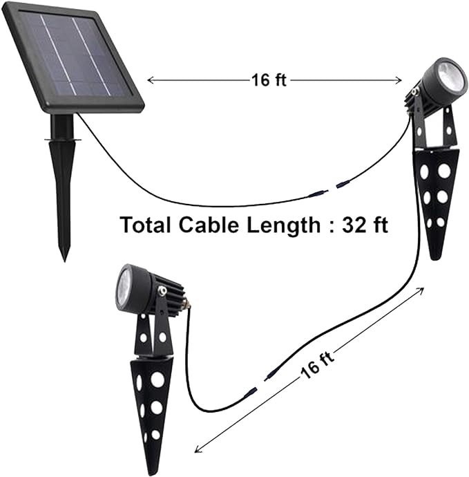 MINI 50X Twin Solar-Powered Cast Aluminium Warm White LED Spotlight 60-100 Lumen Per Light Fixture for Outdoor Garden Yard Landscape Downlight