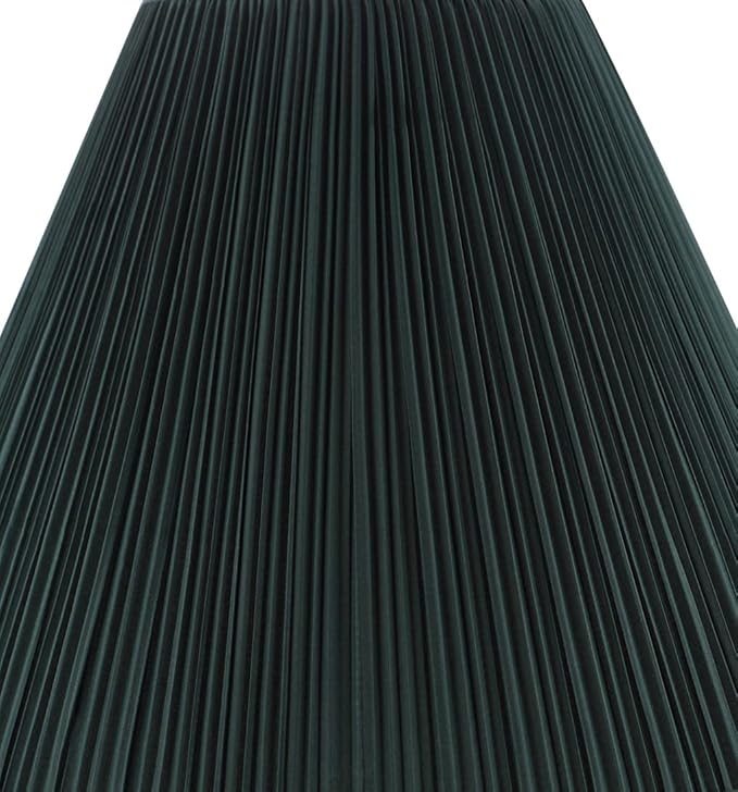 Aspen Creative 33193, Transitional Hardback Empire Shaped Mushroom Pleated Dark Green Spider Shade, 6" Top x 16" Bottom x 12" Slant
