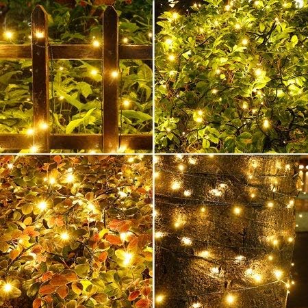 2-Pack Connectable Christmas Lights Outdoor, Total 164FT 400LED Christmas String Lights Waterproof with 8 Modes & Timer, Green Wire Twinkle Lights for Xmas Tree Decorations Outdoor Indoor, Warm White