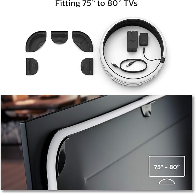 Philips Hue 75" Smart Light Strip - White and Color Ambiance LED Color-Changing TV Backlight - Sync with Television, Music, Gaming - Requires Bridge and Sync Box