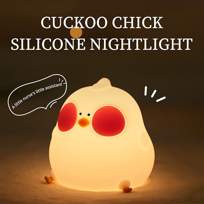 Cute Duck Lamp, LED Squishy Animal Novelty Night Light, Rechargeable Touch Kawaii Lamp for Kids, Nursery Room Decor