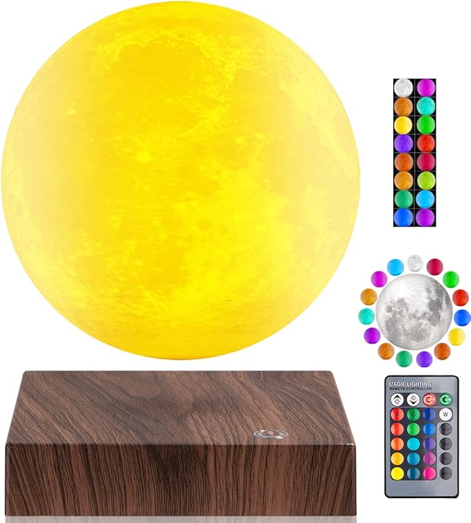 VGAzer 16 Colors Floating Moon Lamp Magnetic Levitaion Lamp-Night Light for Home Bedroom