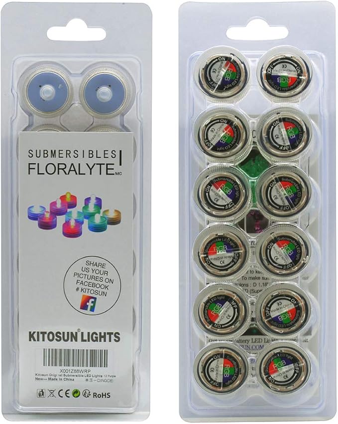 Halloween Lights Submersible LED Lights cr2032 Battery Powered Underwater Waterproof LED Tea Light for Events Wedding Centerpieces Vase Floral Xmas Holidays Home Decor Lighting(Pack of 12) (Blue)