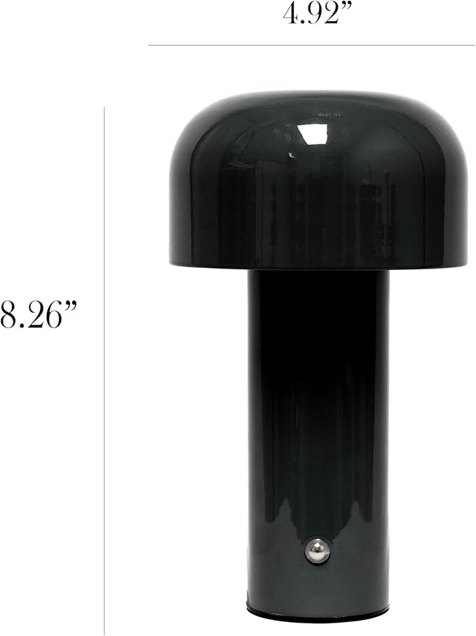 Simple Designs Mushroom Magic LED Table Lamp, Black (LD1070-BLK)