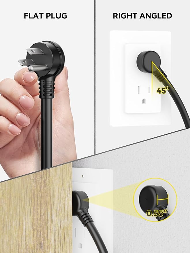 PLUGTUL Heavy Duty Surge Protector with USB Ports(PD 30W), 15A Metal Power Strip with Safety Cover, 10FT Extension Cord, 14/3 AWG, 2040Joules, Kitchen, Garage, Shop, Industrial Wall Mount, ETL Listed