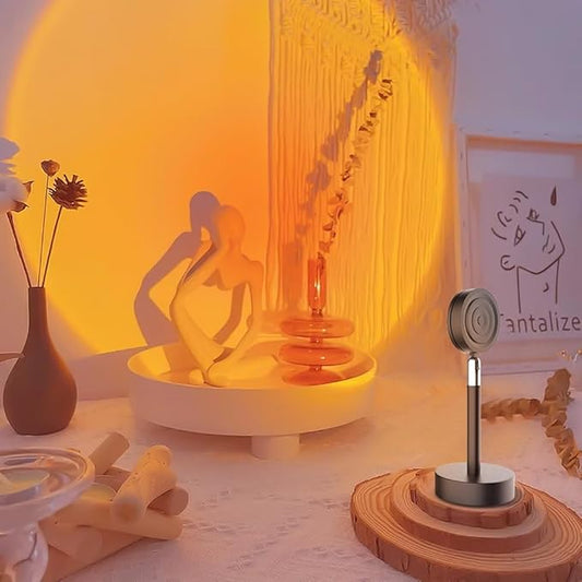Jensense Sunset Projector Lamp Instagram Backdrop Light Creates Realistic Sunset Glow on Wall Ceiling Ambient Mood Lighting Home Decor Photography Relaxation