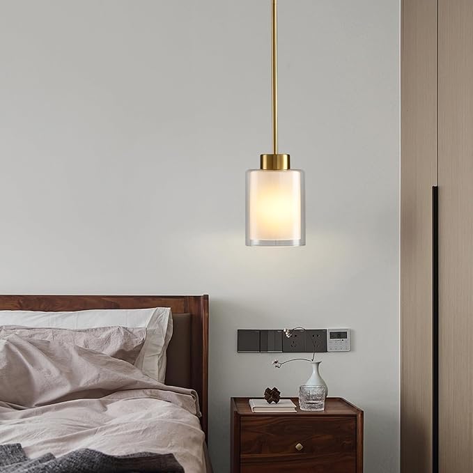 Modern Black Farmhouse Pendant Light with Glass Shade,Industrial Pendant Lighting, Adjustable Hanging Light Fixtures, Farmhouse Pendant Lighting