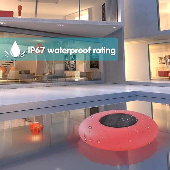 Swimming Pool Lights Solar Floating Light with Multi-Color LED Waterproof Outdoor Garden Lights 1pc