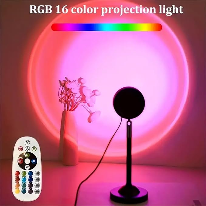Sunset Lamp with APP & Remote Control,16 Colors Night Light 180° Rotation Rainbow 4 Modes Setting for Photography/Selfie/Party/Home/Living Room/Bedroom Decor, Gifts Women
