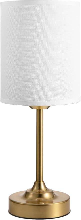 Touch Control Cordlss Table Lamp, USB-C Rechargeable Lamp with Stepless Dimming, 4000mAh Battery Operated Vintage Bedside Lamp for Bedroom, Living Room, Night Light & Emergency Lighting, Brass, 1 Pack