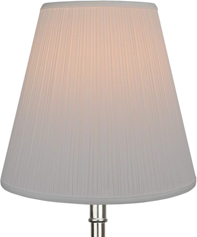 FenchelShades.com Lampshade 9" Top Diameter x 16" Bottom Diameter x 15" Slant Height with Washer (Spider) Attachment for Lamps with a Harp (Pleated Mushroom White)