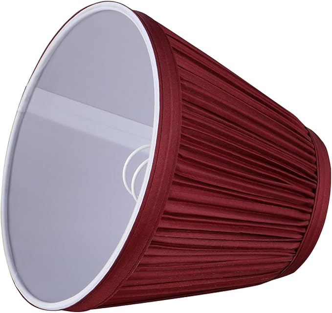 Aspen Creative 33124-9 Small Pleated Empire Shape Chandelier Clip-On Lamp Shade, Burgundy, 3" Top x 6" Bottom x 5" Slant, 9 Pack