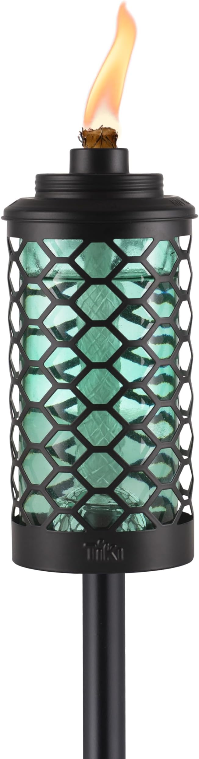 TIKI Honeycomb Outdoor Torch, 65" – Blue Decorative Lighting for Patio, Backyard & Lawn | 3-in-1 Design: Full-Size, Mid-Size Garden & Table Torch | Includes Snuffer & Wick