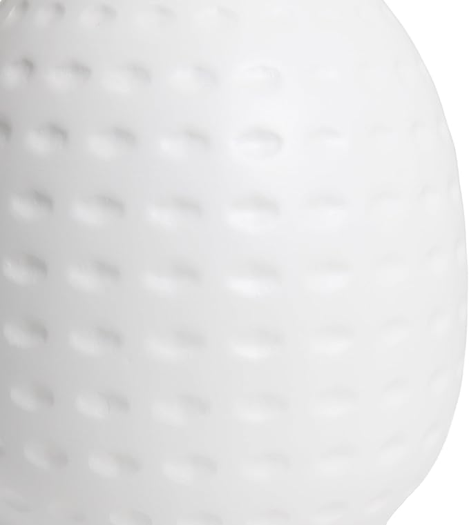 Simple Designs LT1161-OFF 12.5" Chic Glow Petite Dimpled Ceramic Table Lamp, for Bedroom, Office, Living Room, Stylish Spaces, Off White