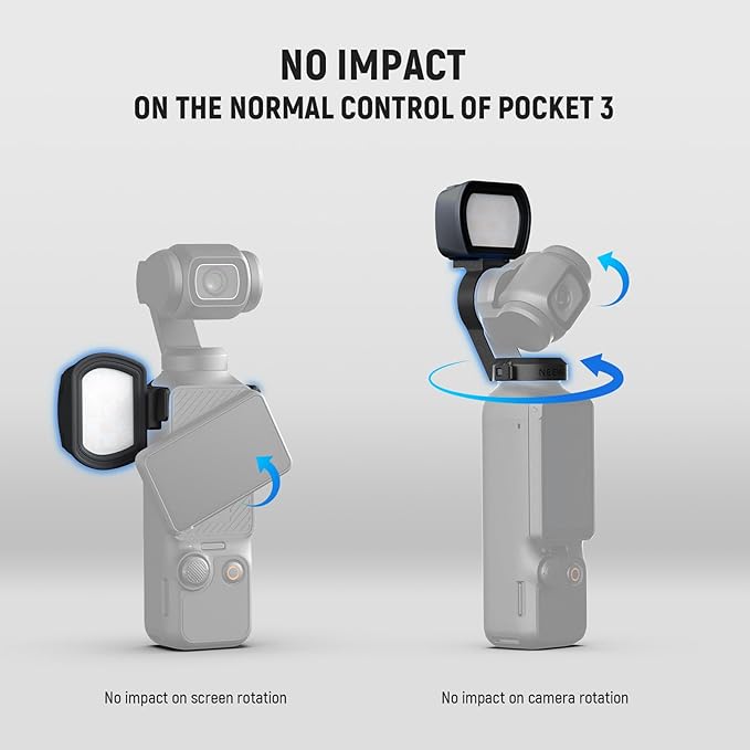 NEEWER AC021 Phone Holder Mount Compatible with DJI Osmo Pocket 3 + M21C Basics Pocket 3 Magnetic RGB Light, Holder with 1/4" Threads & Cold Shoe for Accessories Expansion