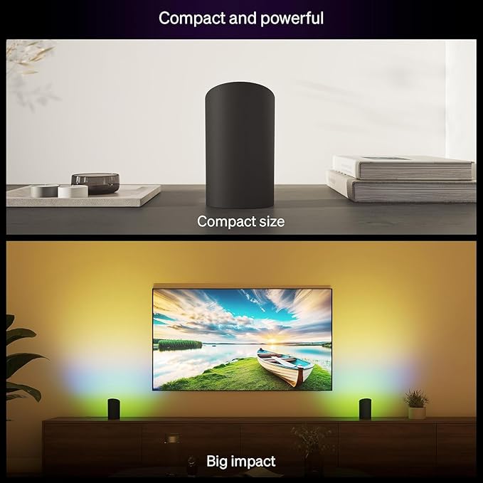 Philips Hue Play Smart Wall Washer, 2-Pack, Black, White & Color LED Lights with ColorCast Technology, Wall Washer Lighting Compatible with Bluetooth